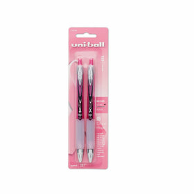 uni-ball 207 Retractable Gel Pens, Medium Point (0.7mm), Black, Pink Ribbon Edition, 2 Count