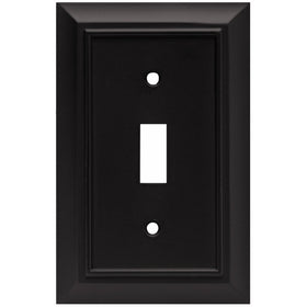 Brainerd 64219 Architectural Single Toggle Switch Wall Plate / Switch Plate / Cover, Flat Black