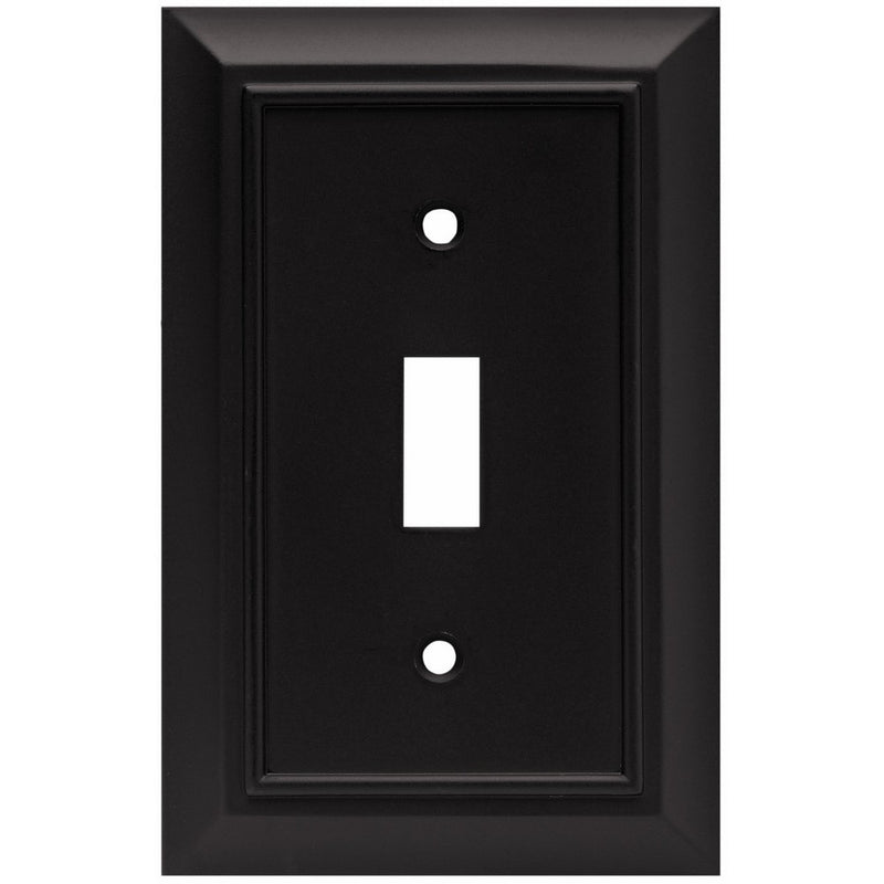 Brainerd 64219 Architectural Single Toggle Switch Wall Plate / Switch Plate / Cover, Flat Black
