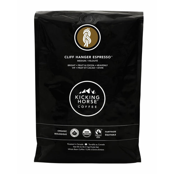 Kicking Horse Coffee, Cliff Hanger Espresso, Medium Roast, Whole Bean, 2.2 Pound