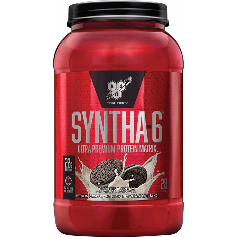 BSN SYNTHA-6 Whey Protein Powder, Micellar Casein, Milk Protein Isolate Meal Replacement Powder, Cookies & Cream, 28 Servings (Packaging May Vary)