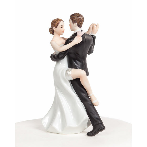 Wedding Collectibles Funny Sexy Dancing Wedding Cake Topper with Bride and Groom | Fun, Sexy, Humorous Figurine | Fine Porcelain | 5.5 Inches