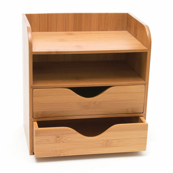 Lipper International 1804 Bamboo Wood 4-Tier Desk and Office Supply Organizer, 7 5/8 x 5 1/8 x 8 1/4