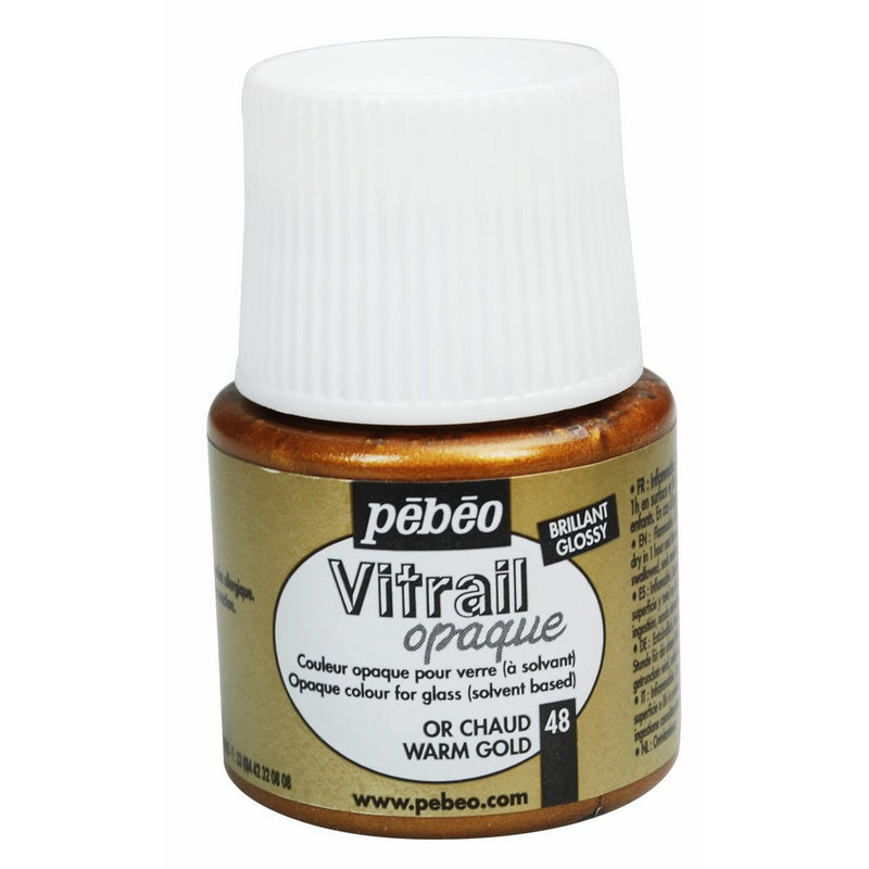 Pebeo Vitrail, Stained Glass Effect Paint, 45 ml Bottle - Warm Gold
