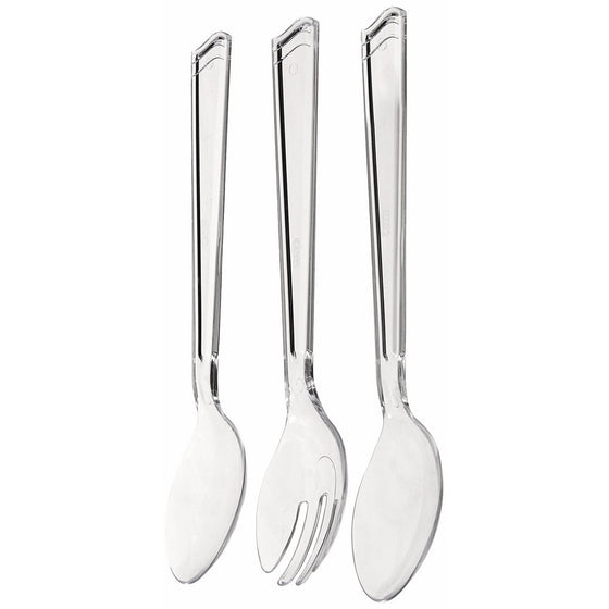 Party Dimensions 3-Piece Plastic Serving Utensils Set, Clear