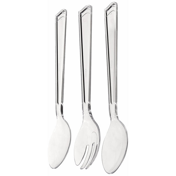 Party Dimensions 3-Piece Plastic Serving Utensils Set, Clear