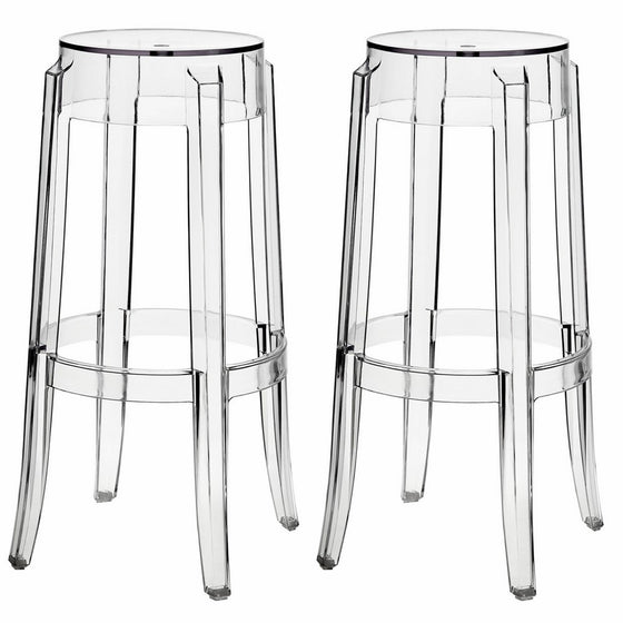 Modway Casper Bar Stools in Clear - Set of 2