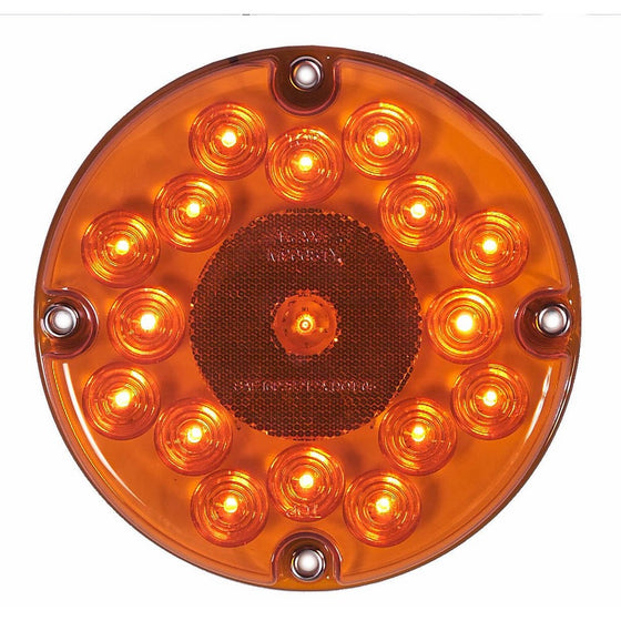 Maxxima M90081Y 17 LED Amber 7" Round Park/Turn Bus Light