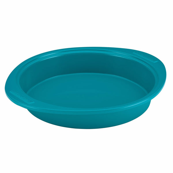 SilverStone Hybrid Ceramic Nonstick Bakeware Steel Cake Pan, 9-Inch Round, Marine Blue