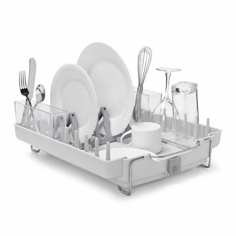 OXO Good Grips Convertible Foldaway Dish Rack, Stainless Steel