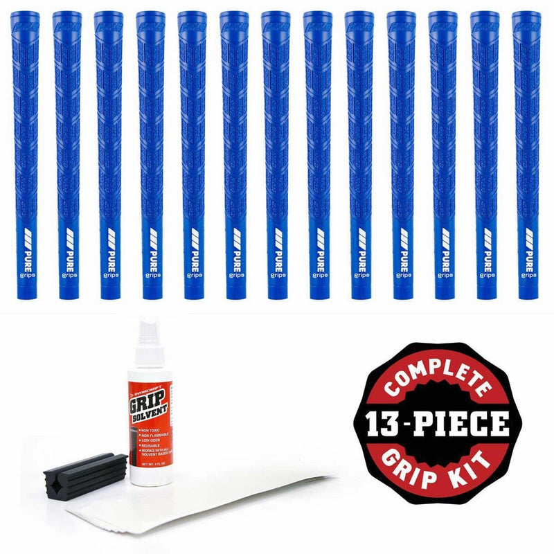 Pure Grips DTX Grip Kit with Tape, Solvent and Vise Clamp (13-Piece), Midsize, Blue