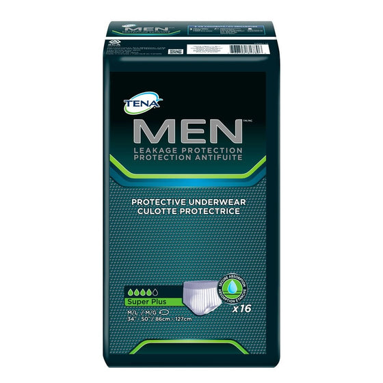 TENA Incontinence Underwear for Men, Protective, Medium/Large, 16 Count