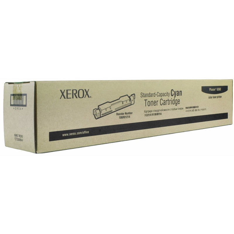 Xerox 106R01214 Cyan Toner Cartridge for Xerox Phaser 6360 Series Printers.