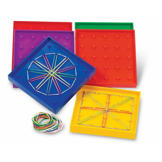 Learning Resources 5-Inch Double-Sided Assorted Geoboard, Set of 6