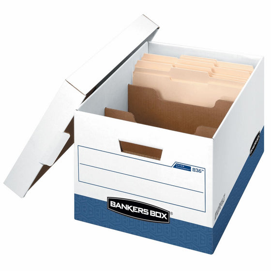 Bankers Box R-Kive Dividerbox Heavy-Duty Storage Boxes, Letter/Legal, 12 Pack (0083601)