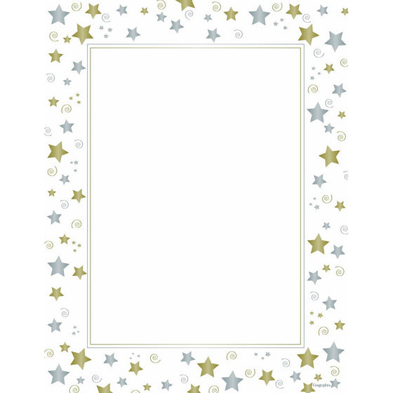 Stars & Swirls Design Paper, Letter Size, White, 40 Sheets