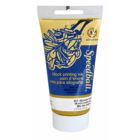 Speedball 3513 Water-Soluble Block Printing Ink – Bold Color With Satin Finish AP Certified 2.5 FL OZ, Gold