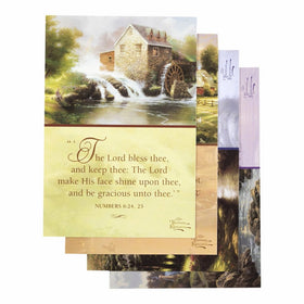 DaySpring Praying for You Greeting Card with Embossed White Envelopes, 12 Count, Thomas Kinkade/Painter of Light/KJV Scripture Verses (83159)