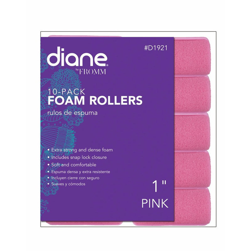 Diane Foam Rollers, Pink, 1", 10/bag