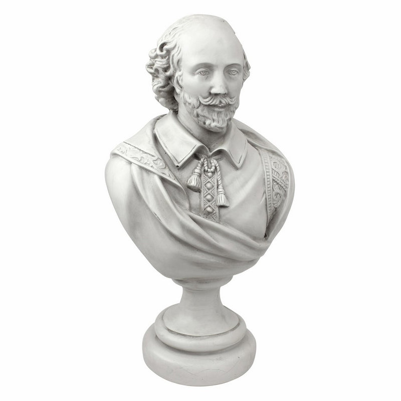 Design Toscano William Shakespeare Desktop Sculptural Bust in Antique Stone