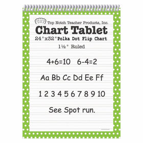 Top Notch Teacher Products Chart Tablet Polka Dot (1 1/2" Ruled), Lime Green, 24" x 32"