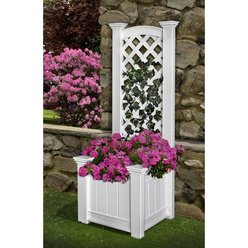 Kensington 23"W x 20"L Vinyl Planter Box with Trellis