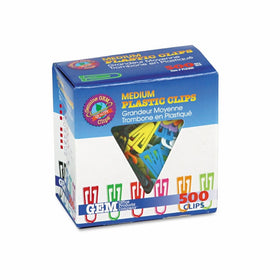 Advantus PC0300 - Paper Clips, Plastic, Medium Size, Assorted Colors, 500/Box-GEMPC0300