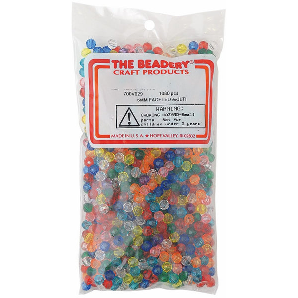 The Beadery 6mm Faceted Bead, 1080-Piece, Multi