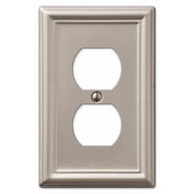 AmerTac 149DBN Chelsea Steel Single Duplex Wallplate, Brushed Nickel