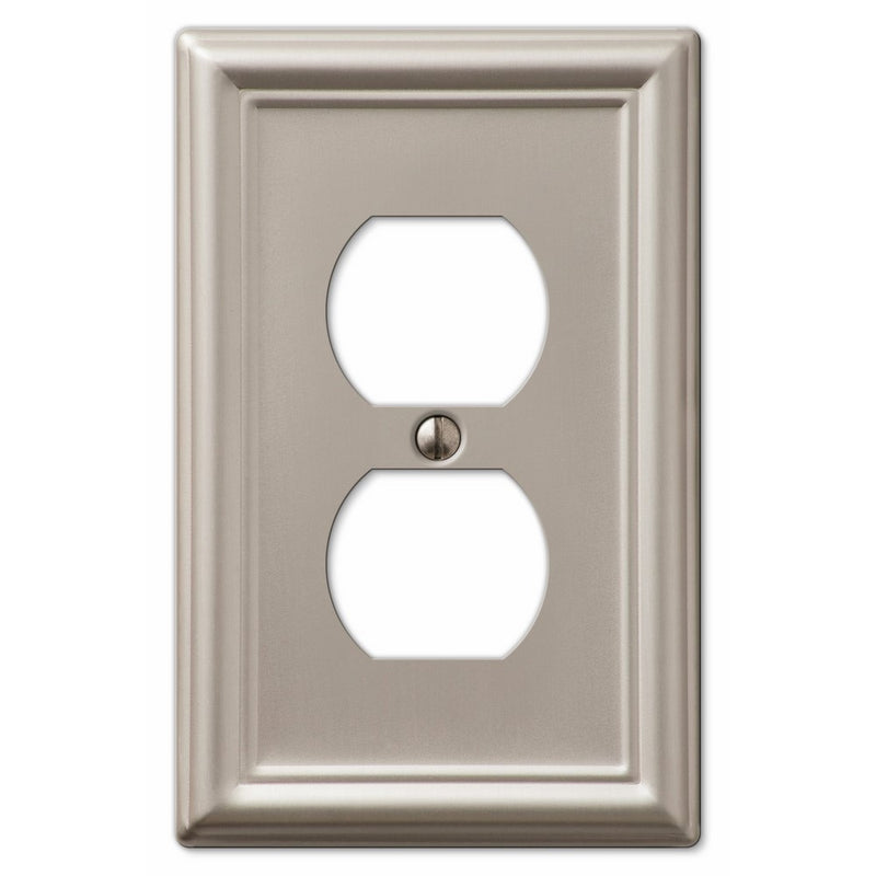 AmerTac 149DBN Chelsea Steel Single Duplex Wallplate, Brushed Nickel