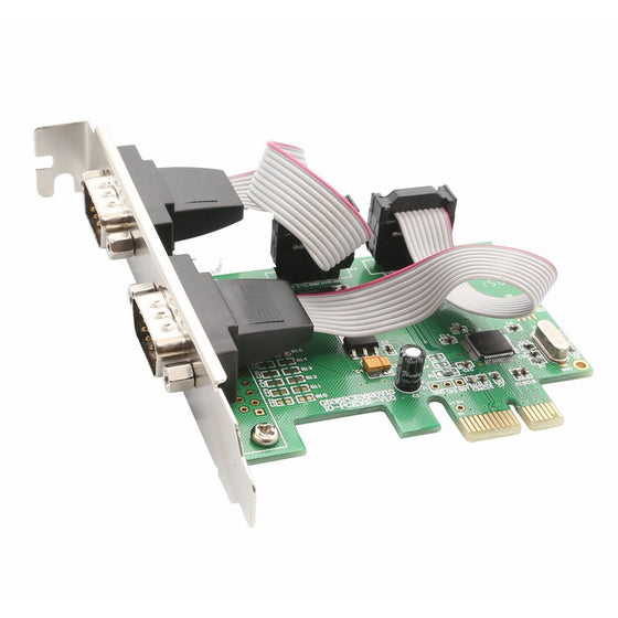 IO Crest 2 Port Serial PCI-e 1.0 x 1 with Full and Low Profile Brackets SI-PEX15037