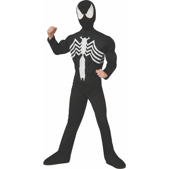 Rubie's Marvel Ultimate Spider-Man / Venom Deluxe Muscle Chest Black Costume, Child Large - Large One Color