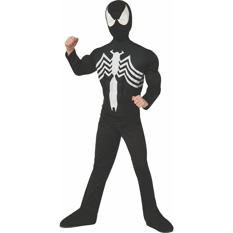 Rubie's Marvel Ultimate Spider-Man / Venom Deluxe Muscle Chest Black Costume, Child Large - Large One Color