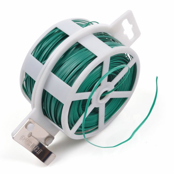 KLOUD City 328 Feet (100m) Green Multi-Function Sturdy Garden Plant Twist Tie with Cutter/ Cable Tie/Zip Tie/ Coated Wire (1) (1 roll green)