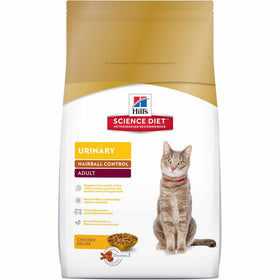 Hill's Science Diet Adult Urinary & Hairball Control Cat Food, Chicken Recipe Dry Cat Food, 15.5 lb bag