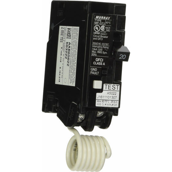 Siemens MP120GFA Murray 20-Amp 1 Pole 120-Volt Ground Fault Circuit Interrupter with Self Test & Lockout Feature