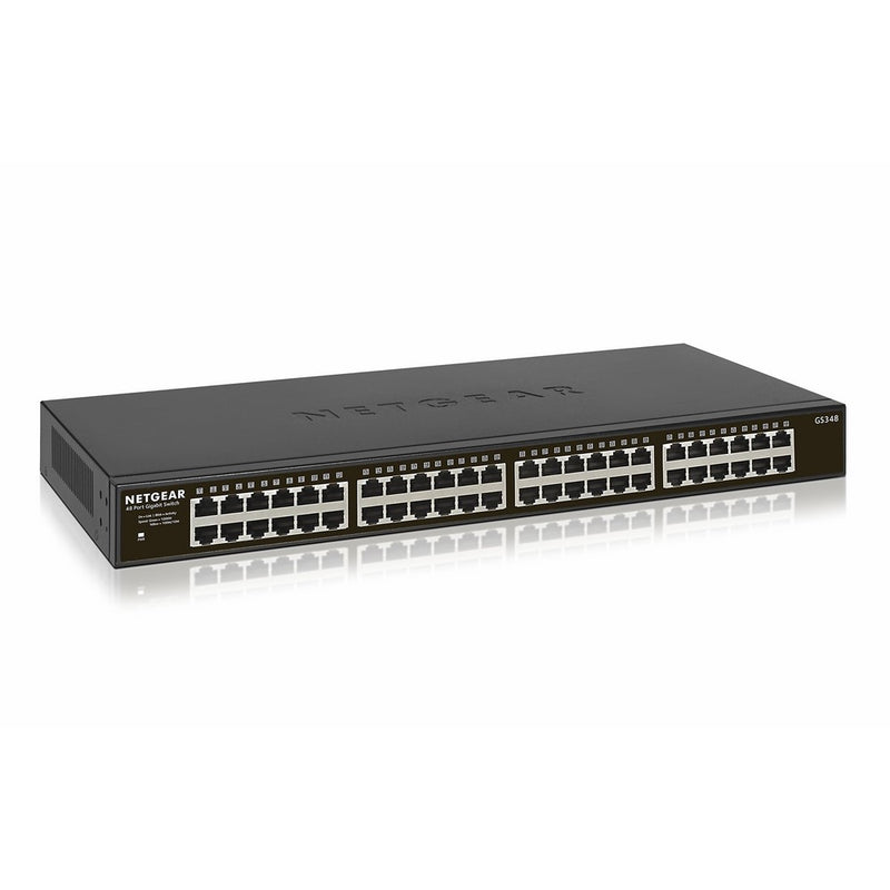 NETGEAR 48-Port Gigabit Unmanaged Switch, Rackmount, Desktop, Fanless, Sturdy Metal, Plug-and-Play (GS348)