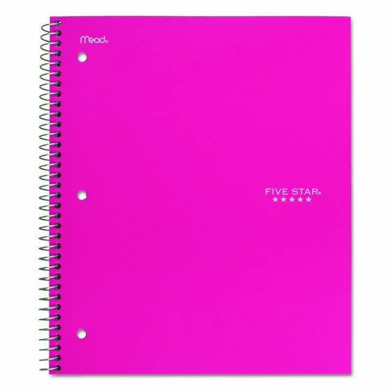 Five Star Spiral Notebook, 1 Subject, College Ruled Paper, 100 Sheets, 11" x 8-1/2", Color Selected For You (06044)