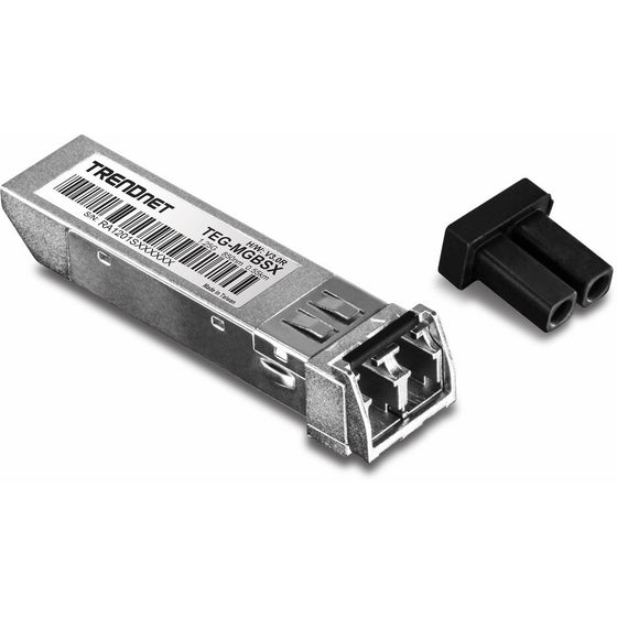 TRENDnet Gigabit SFP LC Module, Multi-Mode, Mini-GBIC, Up to 550 M (1800 ft.), Compatible with Standard SFP Slots, Hot Pluggable, ANSI Fiber Channel Compliant, TEG-MGBSX