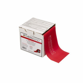TheraBand Professional Non-Latex Resistance Bands For Upper and Lower Body Exercise Workouts, Physical Therapy, Lower Pilates, and Rehab, 25 Yard Roll Dispenser Box, Red, Medium, Beginner Level 3