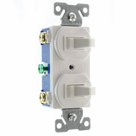Eaton 275W 15-Amp 120/277-volt Commercial Grade Combination Single Pole Toggle Switch and 3-Way Switch, White