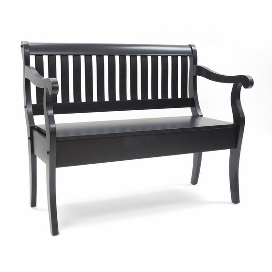 Carolina Cottage Veranda Storage Bench, Antique Black