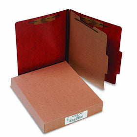 ACCO 15004 20-Pt PRESSTEX Classification Folders, Letter, 4-Section, Red (Box of 10)