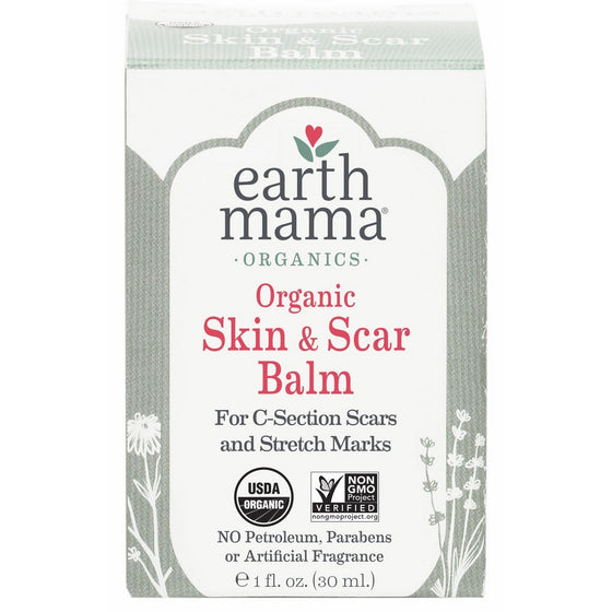 Earth Mama Organic Skin & Scar Balm for C-Section Scars and Stretch Marks, 1-Fluid Ounce