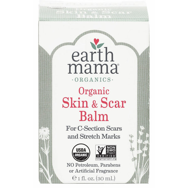 Earth Mama Organic Skin & Scar Balm for C-Section Scars and Stretch Marks, 1-Fluid Ounce