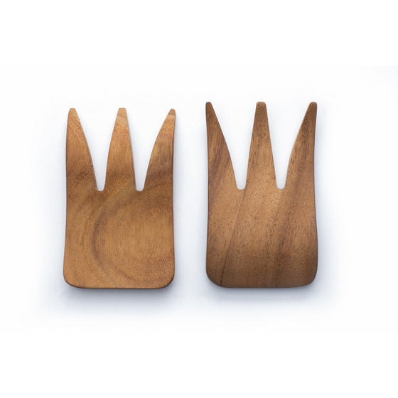 Ironwood Gourmet 28152 Bear Claw Kodiak Salad Servers, Acacia Wood, 2-Piece