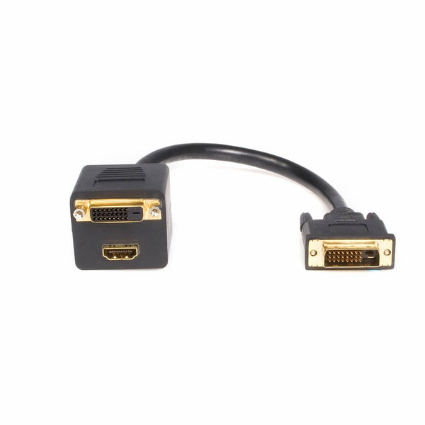 StarTech.com 1-Feet DVI-D to DVI-D and HDMI Splitter Cable - M/F (DVISPL1DH)