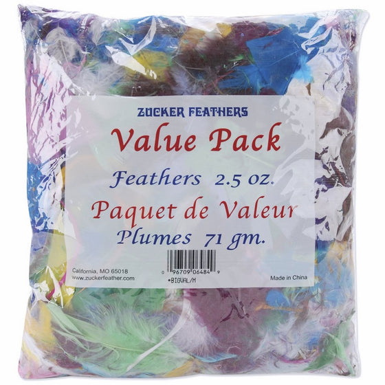 Zucker Feather Products Dyed Feather for Crafts, Assorted