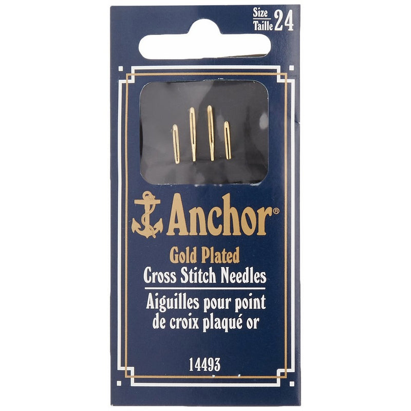 Susan Bates Anchor Tapestry Sewing Needle, Size 24, Gold-Plated, 4 Per Package