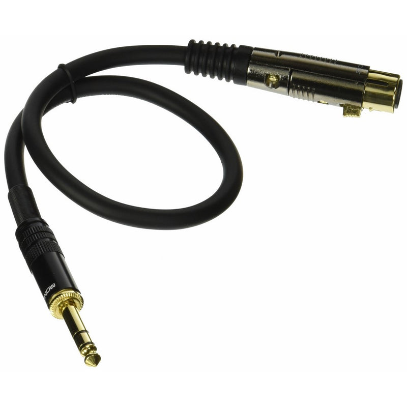 Monoprice 104767 1.5-Feet Premier Series XLR Female to 1/4-Inch TRS Male 16AWG Cable